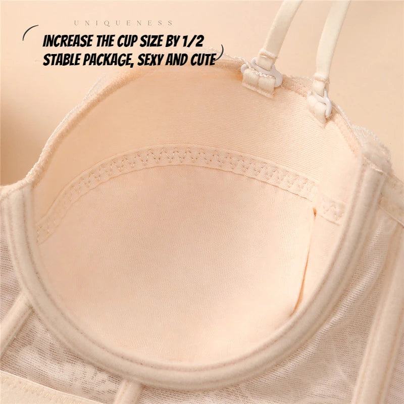 Large Size Hot Sexy Bra for Women 2025 Spring/Summer Push Up Top Up Breast Collection Anti Sagging Lace Bras Women's Intimates