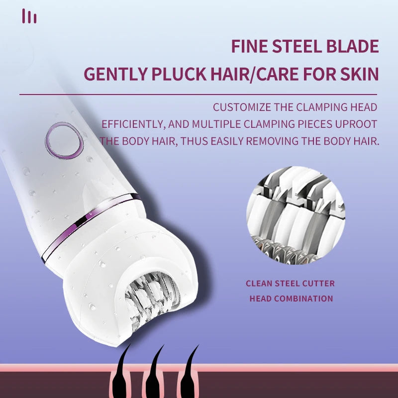 Kemei 5in1 Women Epilator Fo Face Lady Electric Shaver Rechargeable Body Hair Removal Callus Remover Bikini Trimmer wet dry