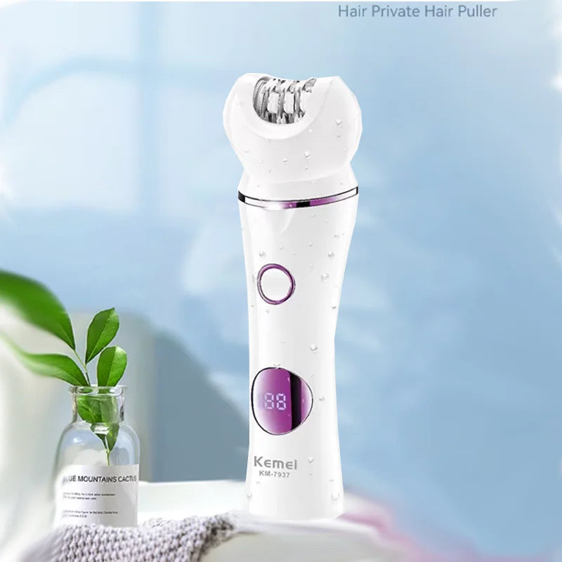 Kemei 5in1 Women Epilator Fo Face Lady Electric Shaver Rechargeable Body Hair Removal Callus Remover Bikini Trimmer wet dry