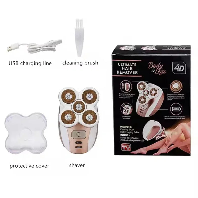 Painless Women's Electric Shaver Bikini Leg Electric Razors for Women Body Shaver Waterproof Wet Dry Lady Hair Remover Underarm