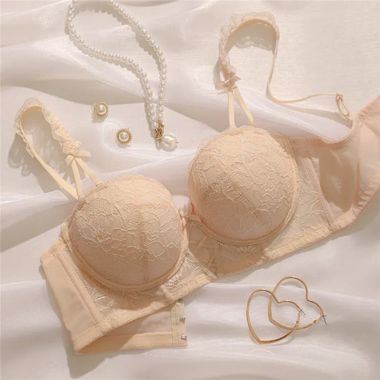 Large Size Hot Sexy Bra for Women 2025 Spring/Summer Push Up Top Up Breast Collection Anti Sagging Lace Bras Women's Intimates