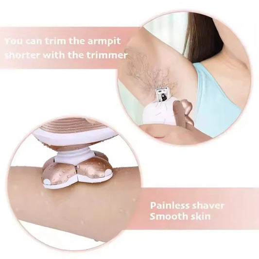 Painless Women's Electric Shaver Bikini Leg Electric Razors for Women Body Shaver Waterproof Wet Dry Lady Hair Remover Underarm