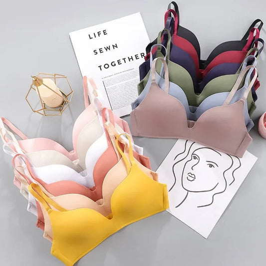 Women No Wire Push Up Seamless Bra